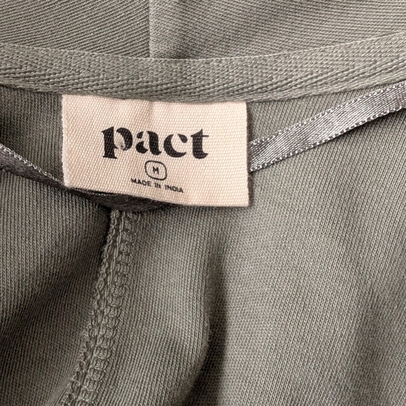 PACT Organic Cotton Shawl Collar Cardigan Moss Green Size Medium - Picture 6 of 7
